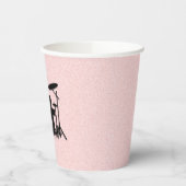 Monogram drumset muziekontwerp roze papieren bekers (Links)