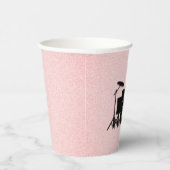 Monogram drumset muziekontwerp roze papieren bekers (Rechts)