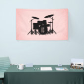 Monogram drumset muziekontwerp roze spandoek (Beurs)