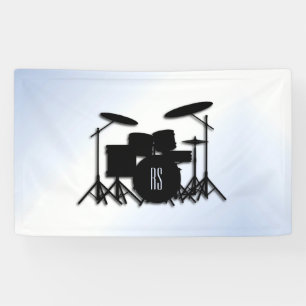 Monogram Drumstel Blauwe Accent Spandoek