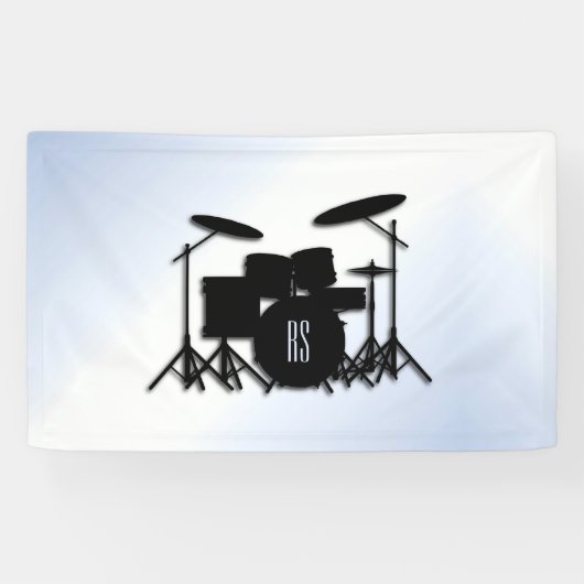 Monogram Drumstel Blauwe Accent  Spandoek (Horizontaal)