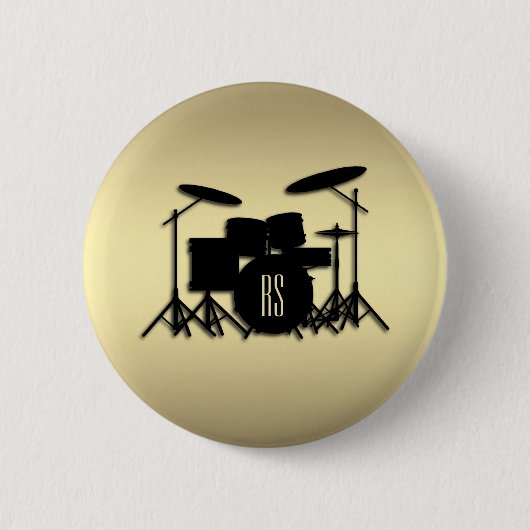 Monogram drumstel Gold-Button Ronde Button 5,7 Cm (Voorkant)