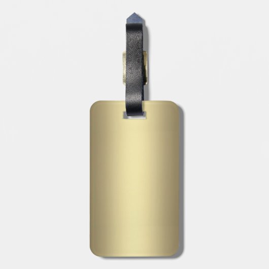 Monogram Drumstel Goud Bagagelabel (Achterkant verticaal)