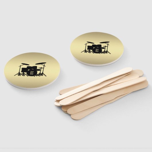 Monogram Drumstel Goud Handwaaier (Niet-gemonteerd)