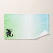Monogram drumstel groen bad handdoek (Handdoek)