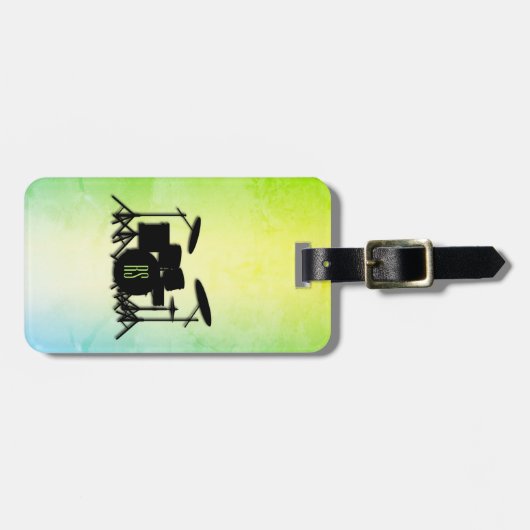 Monogram drumstel groen bagagelabel (Voorkant horizontaal)