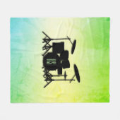 Monogram drumstel groen fleece deken (Voorkant (Horizontaal))