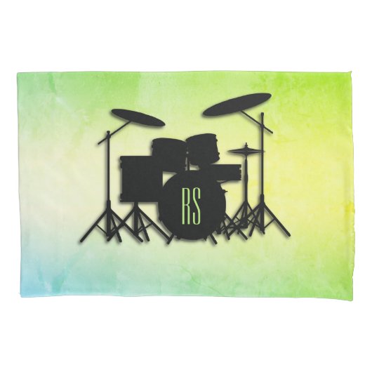 Monogram Drumstel Groen Kussensloop (Voorkant)