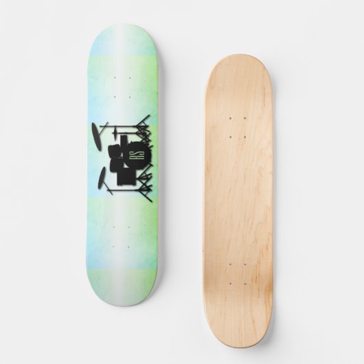 Monogram drumstel groen persoonlijk skateboard (Voorkant)