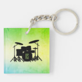 Monogram drumstel groen sleutelhanger (Achterkant)