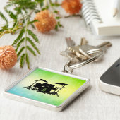 Monogram drumstel groen sleutelhanger (Zijkant)