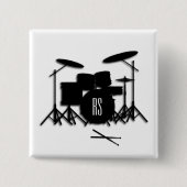 Monogram Drumstel Vierkante Button 5,1 Cm (Voorkant)