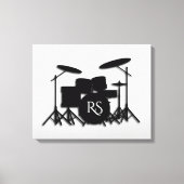 Monogram Drumstel Zilver Canvas Afdruk (Voorkant)
