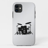 Monogram Drumstel Zilver Case-Mate iPhone Case (Achterkant)