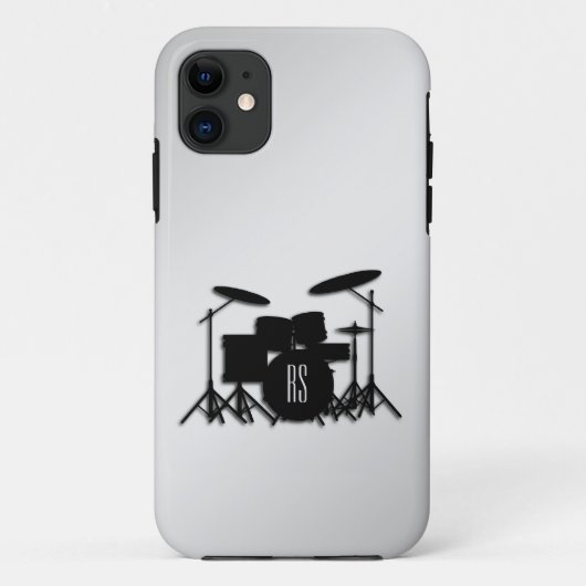 Monogram Drumstel Zilver Case-Mate iPhone Case (Achterkant)