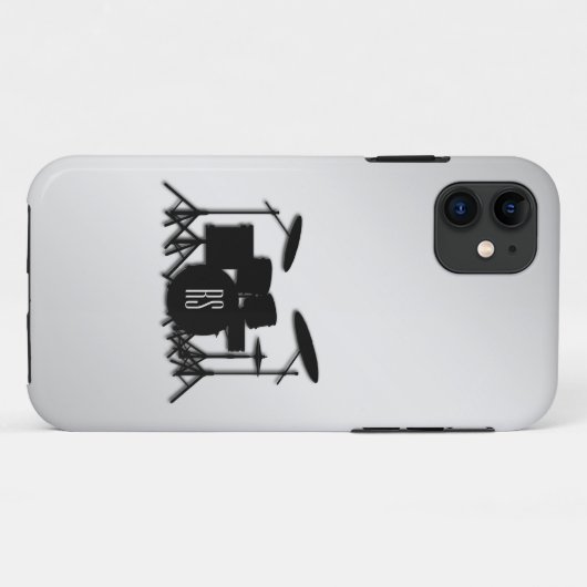 Monogram Drumstel Zilver Case-Mate iPhone Case (Achterkant (horizontaal))