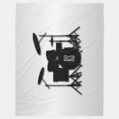 Monogram Drumstel Zilver Fleece Deken (Voorkant)