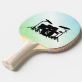 Monogram drumstel Zilver Ping Pong Paddle Tafeltennisbatje (Voorkant Gekanteld)