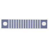 Monogram Dubbel Gestreept | Marineblauw Medium Tafelloper (Horizontaal)