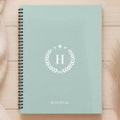 Monogram Duck Egg Green Modern Minimalist Fitness Planner