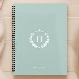 Monogram Duck Egg Green Modern Minimalist Fitness Planner