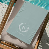 Monogram Duck Egg Green Stylish Modern Minimalist Strandlaken