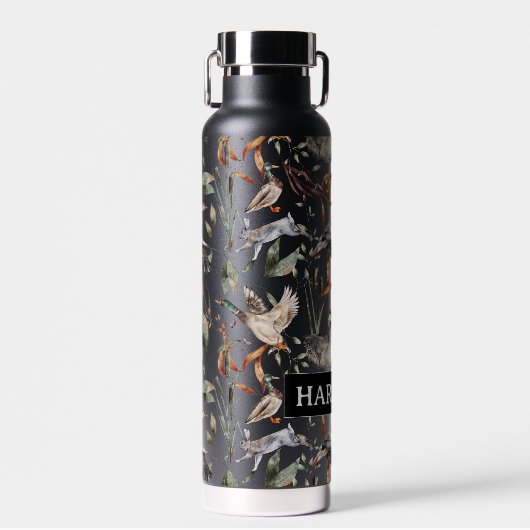 Monogram Duck Goose Rabbit Hunting Autumn Leaves Waterfles (Voorkant)