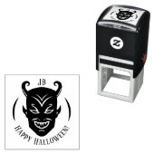 Monogram Duivel Halloween Zelfinktende Stempel (In situ)