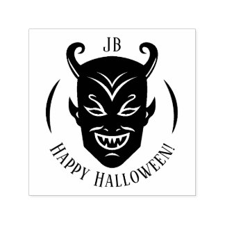Monogram Duivel Halloween Zelfinktende Stempel