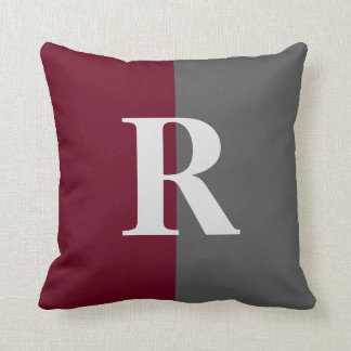 Monogram Duo Tone Burgundy en Gray Sierkussen