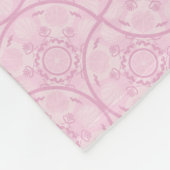 Monogram Dusky Roos Preppy in roze Art Deco fans Fleece Deken (Hoek)