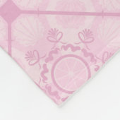 Monogram Dusky Roos Preppy in roze diamanten Tegel Fleece Deken (Hoek)