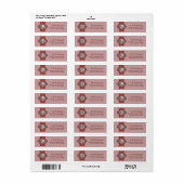 Monogram Dusky Roze + Rood Kant Adres Label (Full Sheet)