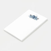 Monogram Dusty Blue en Navy Floral Post-it® Notes (Schuin)