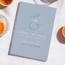 Monogram Dusty Blue Photo Wedding