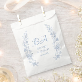 Monogram Dusty Blue Wedding Bedankzakje