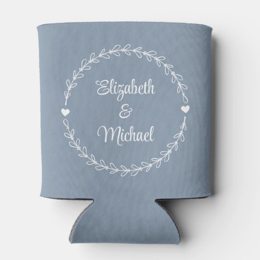 Monogram Dusty Blue Wedding Blikjeskoeler (Achterkant)