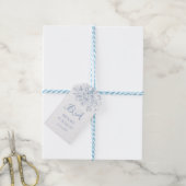 Monogram Dusty Blue Wedding Cadeaulabel (Met Touw)