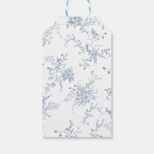 Monogram Dusty Blue Wedding Cadeaulabel (Achterkant)