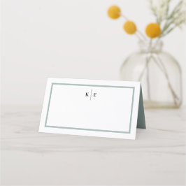 Monogram Dusty Green Table Place Card Plaatskaartje