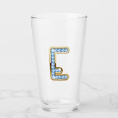 Monogram E - 16 oz glas (Voorkant)