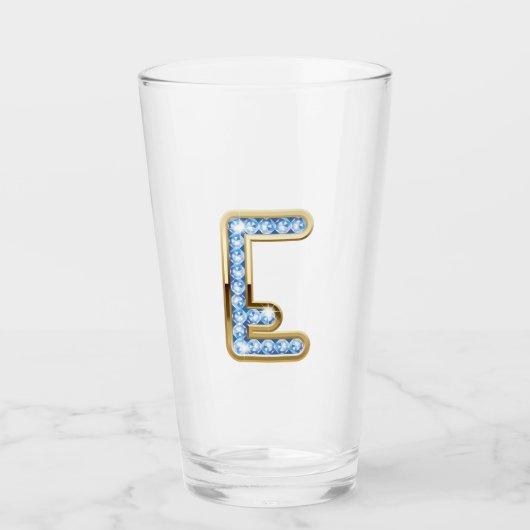 Monogram E - 16 oz glas (Voorkant)