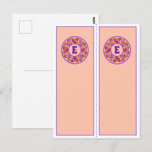  Monogram E Bladwijzer Briefkaart (Voorkant / Achterkant)
