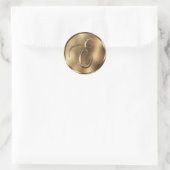 Monogram E Bronze Wedding Invitation Holiday Ronde Sticker (Tas)