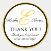 Monogram E BruiloftDank u Stickers (Voorkant)