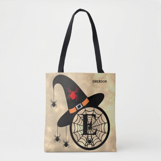 Monogram E Cloud Sky Witch Spiders Tote Bag (Voorkant)