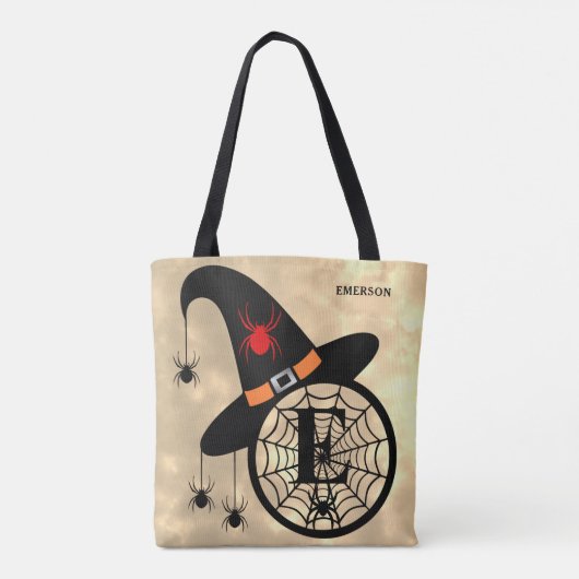 Monogram E Cloud Sky Witch Spiders Tote Bag (Achterkant)