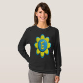 Monogram E  Colorful Flower T-shirt (Voorkant volledig)