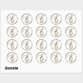 Monogram E Faux Bronze Ronde Sticker (Vel)