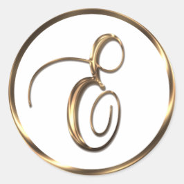 Monogram E Faux Bronze Ronde Sticker